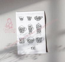 Load image into Gallery viewer, CHALK RETRO COFFEE PRINT IN WHITE