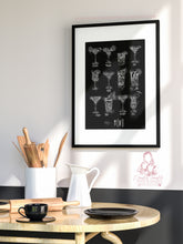 Load image into Gallery viewer, CHALK RETRO COCKTAIL PRINT IN BLACK