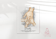 Load image into Gallery viewer, Dad And Children Hands -Personalised Father Print