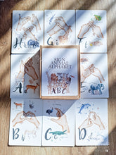 Load image into Gallery viewer, Educational British Sign Language Animal Alphabet Flash Cards