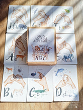 Load image into Gallery viewer, Educational British Sign Language Animal Alphabet Flash Cards