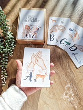 Load image into Gallery viewer, Educational British Sign Language Animal Alphabet Flash Cards