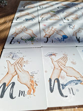Load image into Gallery viewer, Educational British Sign Language Animal Alphabet Flash Cards