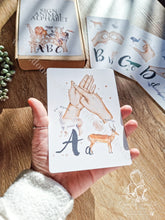 Load image into Gallery viewer, Educational British Sign Language Animal Alphabet Flash Cards