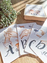 Load image into Gallery viewer, Educational British Sign Language Animal Alphabet Flash Cards