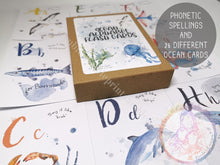Load image into Gallery viewer, Educational Ocean Alphabet Flash Cards