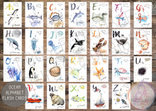 Load image into Gallery viewer, Educational Ocean Alphabet Flash Cards