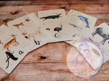 Load image into Gallery viewer, Educational Watercolour Animal Alphabet Flash Cards