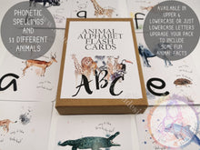 Load image into Gallery viewer, Educational Watercolour Animal Alphabet Flash Cards