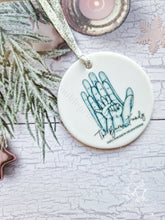 Load image into Gallery viewer, Family Hands Personalised Christmas Ornament Bauble