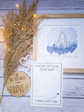 Load image into Gallery viewer, Fathers Day Foil Star Map Line Art Print