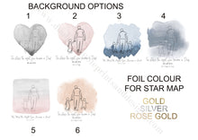 Load image into Gallery viewer, Fathers Day Foil Star Map Line Art Print