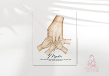 Load image into Gallery viewer, Gift For Mum// Mom & Children Custom Painting// Mothers Day Hand Print