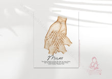 Load image into Gallery viewer, Gift For Mum// Mom & Children Custom Painting// Mothers Day Hand Print