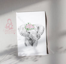 Load image into Gallery viewer, Girls Blush Floral Personalised Safari Prints
