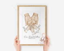Load image into Gallery viewer, Grandparents Watercolor Hands Print Gift Christmas Birthday