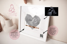 Load image into Gallery viewer, Heartbeat Foil Playable Baby Scan Art With Qr Code