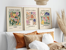 Load image into Gallery viewer, Colourful Set of 3 Flower Market - Home Wall Art - Boho - Modern Home decor