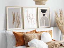 Load image into Gallery viewer, Neutral Minimalist bohemian pampas beige abstract set of 3 posters