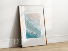 Load image into Gallery viewer, Neutral Minimalist Beige and Blue Ocean Painting Poster