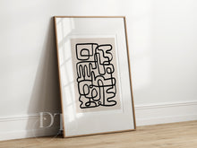 Load image into Gallery viewer, Beige and Black Abstract Minimalist line art