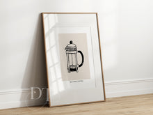 Load image into Gallery viewer, But first Coffee Cafetiere Neutral print