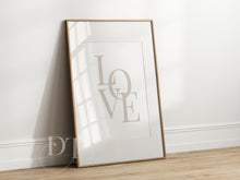 Load image into Gallery viewer, LOVE Letter minimalist neutral beige home poster