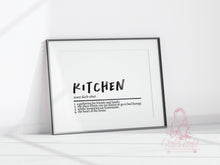 Load image into Gallery viewer, KITCHEN- NOUN PRINT- Kitchen Home Decor print - Gallery wall