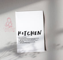 Load image into Gallery viewer, KITCHEN- NOUN PRINT- Kitchen Home Decor print - Gallery wall