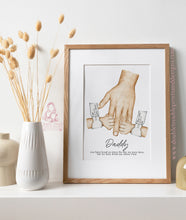 Load image into Gallery viewer, Dad and children Hands -Personalised father print