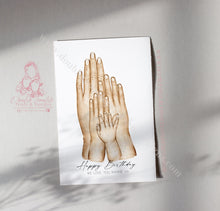 Load image into Gallery viewer, Mothers Day Gift - Nana- Grandma Mummy 3 Generations Hand Portrait
