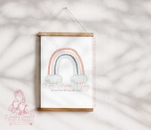 Load image into Gallery viewer, Newborn Baby Arrival Announcement Personalised Boho Pastel Rainbow Print