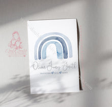Load image into Gallery viewer, Newborn Baby Arrival Announcement Personalised Boho Pastel Rainbow Print