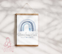 Load image into Gallery viewer, Newborn Baby Arrival Announcement Personalised Boho Pastel Rainbow Print