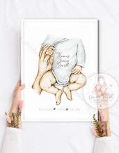 Load image into Gallery viewer, Newborn Mother And Baby Announcement Print Personalised