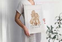 Load image into Gallery viewer, Personalised family portrait with a pet - Custom family painting with a cat or dog