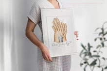 Load image into Gallery viewer, Personalised family portrait with a pet - Custom family painting with a cat or dog