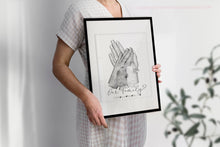 Load image into Gallery viewer, Personalised family portrait with a pet - Custom family painting with a cat or dog