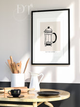 Load image into Gallery viewer, But first Coffee Cafetiere Neutral print