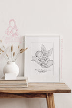 Load image into Gallery viewer, Personalised Baby Angel Watercolour Print Loss Memorial Infant