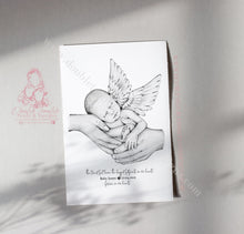 Load image into Gallery viewer, Personalised Baby Angel Watercolour Print Loss Memorial Infant