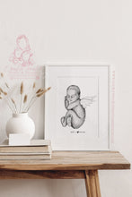 Load image into Gallery viewer, Personalised Baby Angel Watercolour Print Loss Memorial Infant