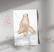 Load image into Gallery viewer, Personalised Family Portrait Hands Print Mother Father Children