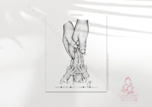 Load image into Gallery viewer, Personalised Family Portrait Hands Print Mother Father Children