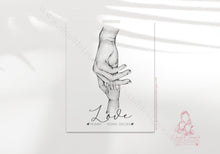 Load image into Gallery viewer, Personalised Family Portrait Hands Print Mother Father Children