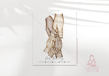 Load image into Gallery viewer, Personalised Family Portrait Hands Print Mother Father Children