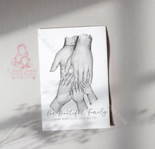 Load image into Gallery viewer, Personalised Family Portrait Hands Print Mother Father Children