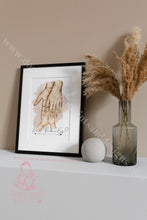 Load image into Gallery viewer, Personalised Family Portrait Hands Print Mother Father Children