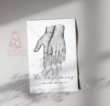 Load image into Gallery viewer, Personalised Family Portrait Hands Print Mother Father Children