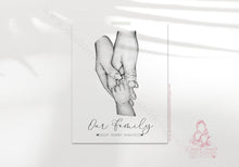 Load image into Gallery viewer, Personalised Family Portrait Hands Print Mother Father Children